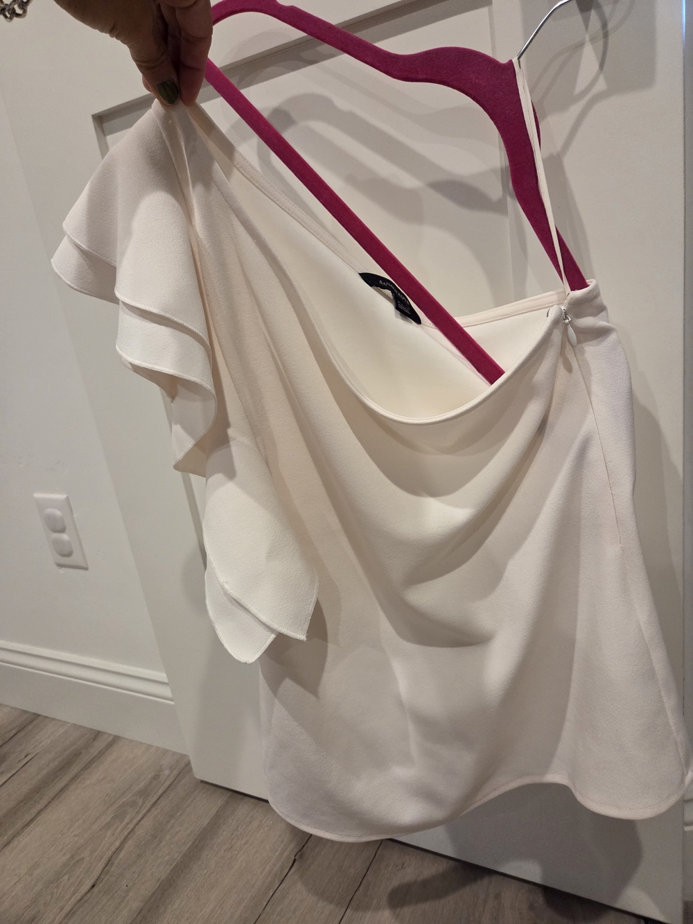 Banana Republic Ivory One Shoulder Top